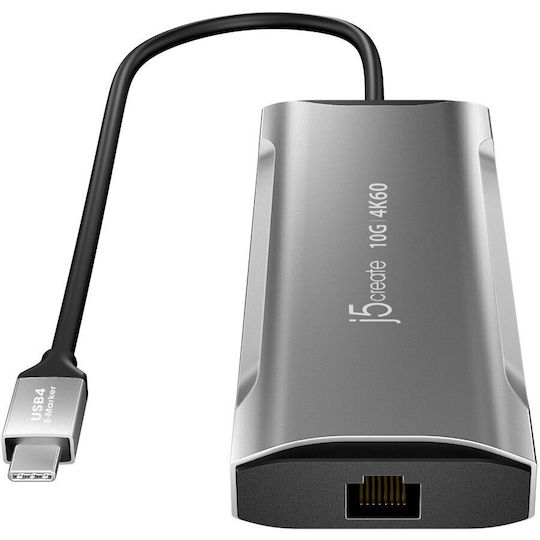 J5 Create Thunderbolt 4 Docking Station με HDMI 4K PD Ethernet Γκρι (JCD392)