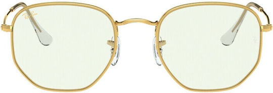 Ray Ban Hexagonal Μεταλλικά Γυαλιά Προστασίας Οθόνης σε Χρυσό Χρώμα