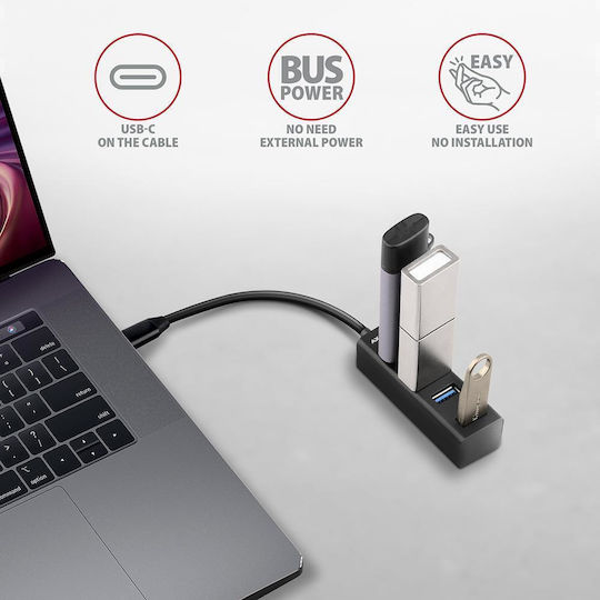 Axagon Hub 4 Θυρών USB 3.2 με σύνδεση USB-C