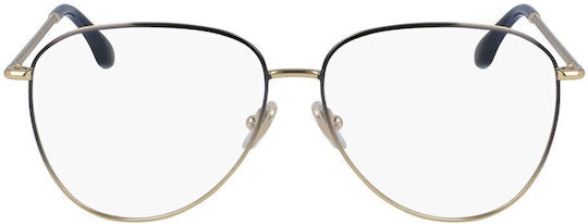 Victoria Beckham Damen Metallisches Brillengestell Blau VB2116 416