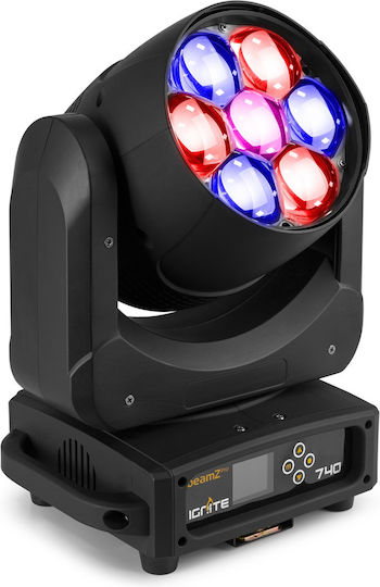 Ignite740 Beamzpro Κινούμενη Κεφαλή Wash 7x40w Rgbw Zoom 3°-45°