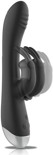 Black&silver Dj Adam Wiederaufladbarer Silikon Kaninchen Stimulator Schwarz