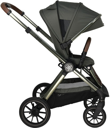 Bebe Stars Onyx Verstellbar 3 in 1 Baby Kinderwagen Geeignet für Neugeborene Olive