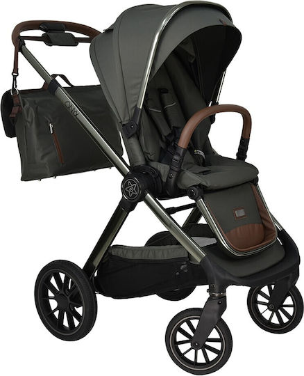 Bebe Stars Onyx Verstellbar 3 in 1 Baby Kinderwagen Geeignet für Neugeborene Olive