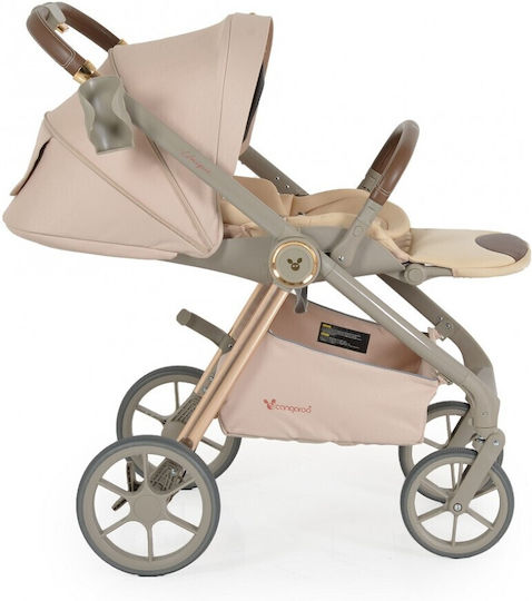 Cangaroo Unique Adjustable 3 in 1 Baby Stroller Suitable for Newborn Macadamia Beige