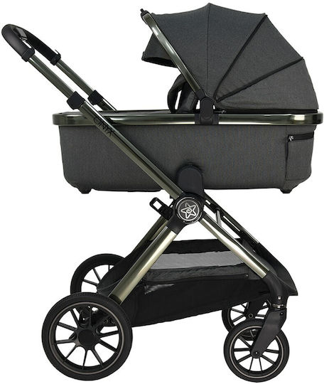 Bebe Stars Onyx 3 in 1 Baby Stroller Suitable for Newborn Gray