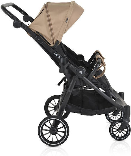 Moni TwinGo Doppelter Kinderwagen Geeignet für Neugeborene Camel 15.2kg