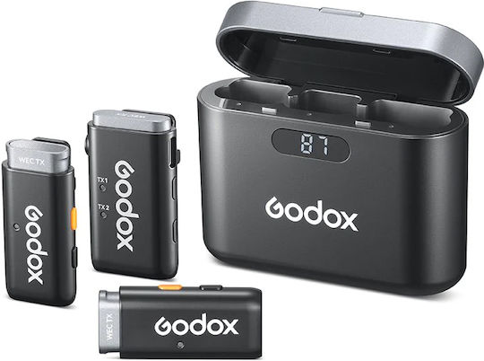 Godox WES2 Σετ Ασύρματο Μικρόφωνο Clip On για Φωνητικά