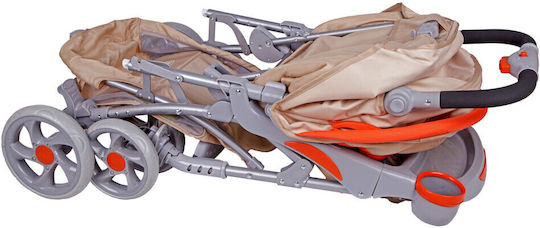 Beboulino Bello Adjustable Baby Stroller Suitable for Newborn Orange Lion + Elephant 9.5kg