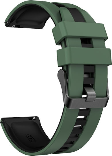 Amazfit Balance 22mm Δίχρωμο Αθλητικό Λουράκι Σιλικόνης Ρολόι Λαδί+μαύρο