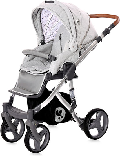 Lorelli Rimini Adjustable 2 in 1 Baby Stroller Suitable for Newborn Grey & Black Dots 21.80kg