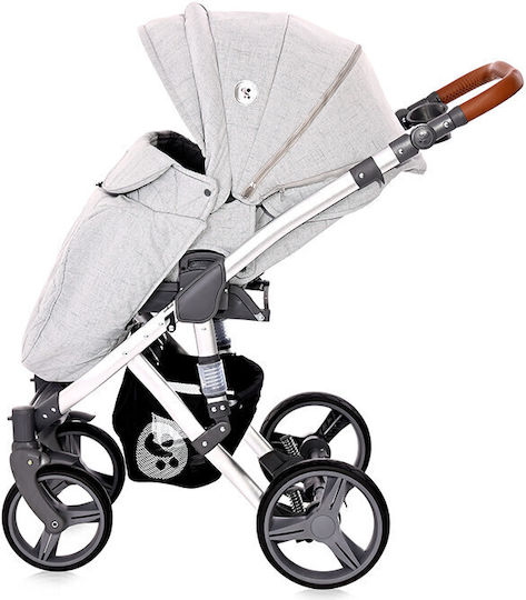 Lorelli Rimini Adjustable 2 in 1 Baby Stroller Suitable for Newborn Grey & Black Dots 21.80kg