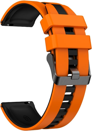 Amazfit Gtr 4 22mm Δίχρωμο Αθλητικό Λουράκι Σιλικόνης Ρολόι Πορτοκαλί+μαύρο