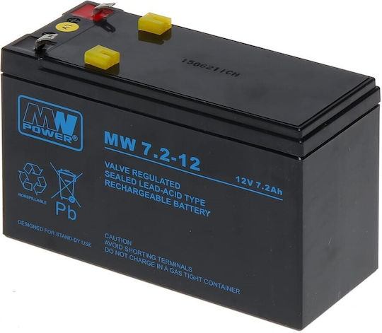 MW Power MW 7.2-12L Μπαταρία UPS με Χωρητικότητα 7.2Ah και Τάση 12V