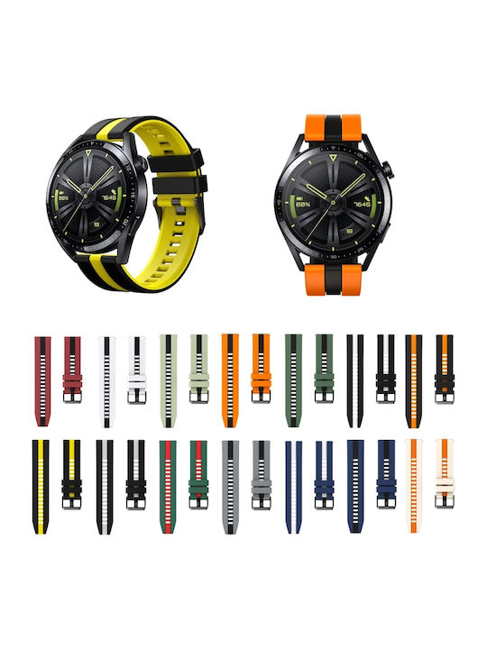 Amazfit GTR 2 22mm Two-Tone Sports Silicone Watch Strap Orange+Black