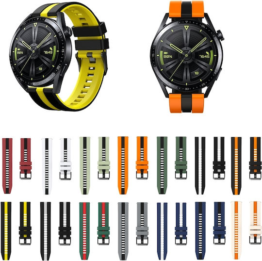 Amazfit GTR 3 Pro 22mm Zweifarbiges Sport Silikonarmband Orange+Schwarz