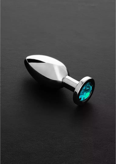 Triune Jeweled Dop Anal Mediu Silver / Aqua Blue 8.4cm