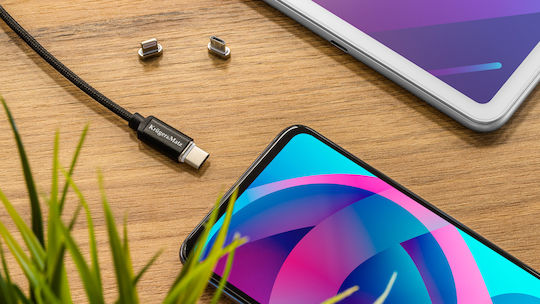 Kruger & Matz Magnetic Cablu USB la micro USB cu mai multe porturi Negru 1m (KM0458)
