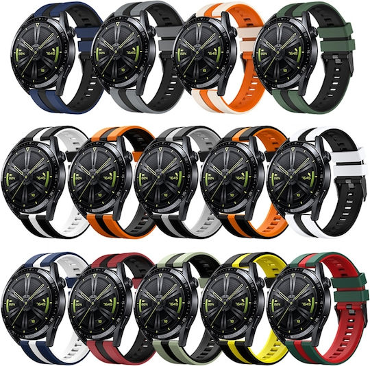 Amazfit Gtr 4 22mm Δίχρωμο Αθλητικό Λουράκι Σιλικόνης Ρολόι Πορτοκαλί+μαύρο