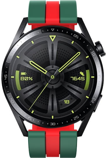 Amazfit Gtr 4 22mm Δίχρωμο Αθλητικό Λουράκι Σιλικόνης Ρολόι Πορτοκαλί+μαύρο