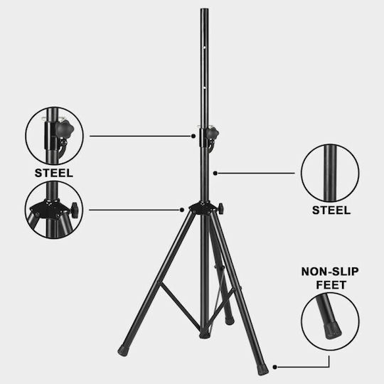 Audio Master Tρίποδο Ηχείων PA ύψους 110-187cm σε Μαύρο Χρώμα