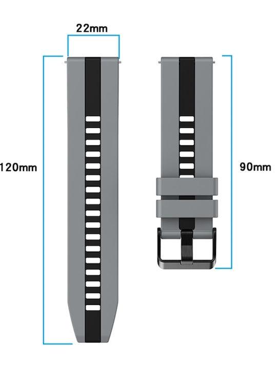 Amazfit GTR 4 22mm Zweifarbiges Sport Silikon Armband Orange+Schwarz