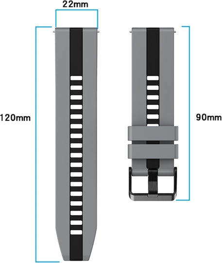 Amazfit Gtr 4 22mm Δίχρωμο Αθλητικό Λουράκι Σιλικόνης Ρολόι Πορτοκαλί+μαύρο