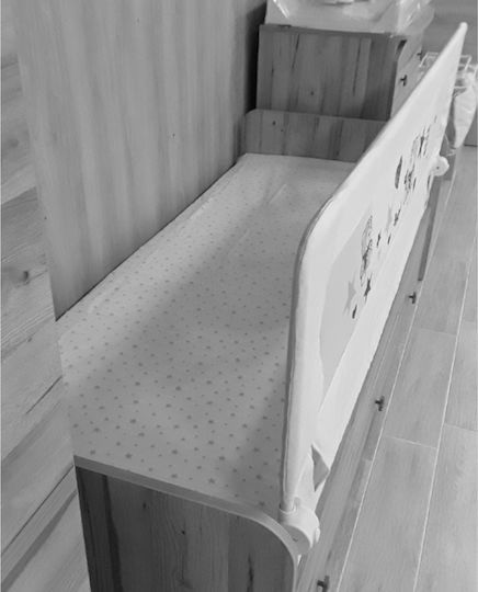 Beboulino Foldable Bed Rails made of Fabric in Beige Color 200x71cm 1pcs