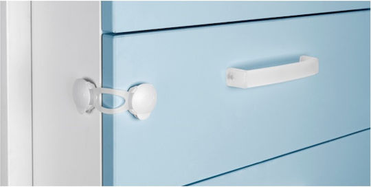 Inofix Cabinet & Drawer Lock made of Plastic in White Color 1.3x1.3x1.3εκ. 2pcs