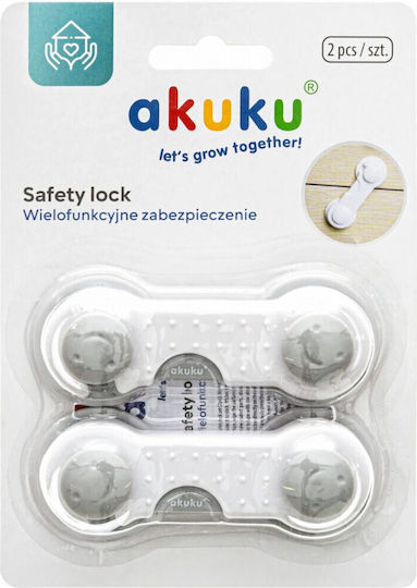 Akuku Cabinet & Drawer Lock made of Plastic in Gray Color 9x9x9εκ. 2pcs