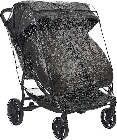 Kikka Boo Happy 2 Verstellbar Doppelter Kinderwagen Geeignet für Neugeborene Schwarz