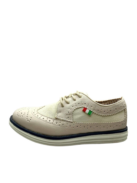 SmartKids Boys Moccasins with Laces Beige