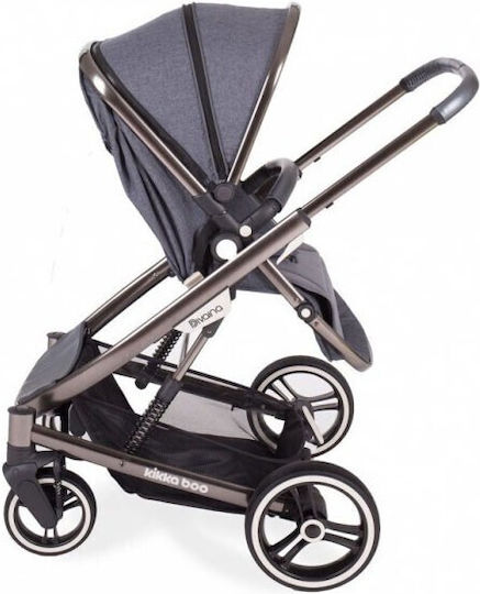 Kikka Boo Divaina Adjustable 2 in 1 Baby Stroller Suitable for Newborn Dark Grey Melange 12kg
