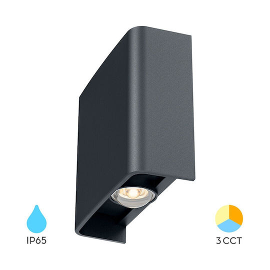 Braytron Wall-Mounted Outdoor LED Spot IP65 2W with Adjustable White Light 11x10x4.1cm