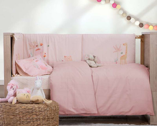 Nef-Nef Homeware Бебешка Долна Калъфка Basic Pink 110x150см.