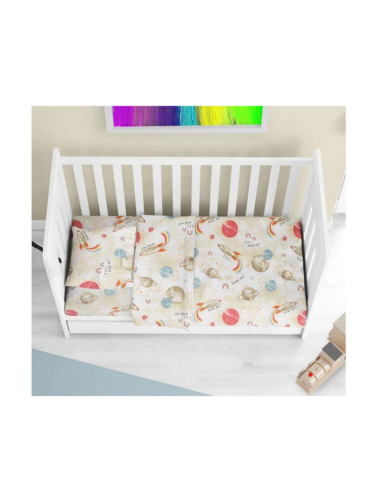 Dimcol Бебешка Долна Калъфка Spaceship 186 Beige 120x160см.