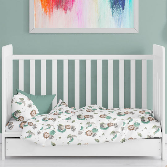Dimcol Βρεφική Παπλωματοθήκη Bebe Green 120x160εκ.
