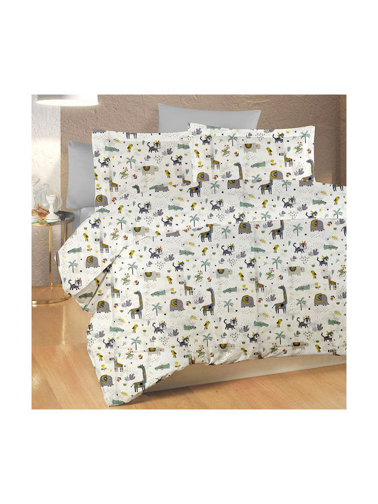 Dimcol Baby Duvet Cover Bebe White-Grey 120x160cm
