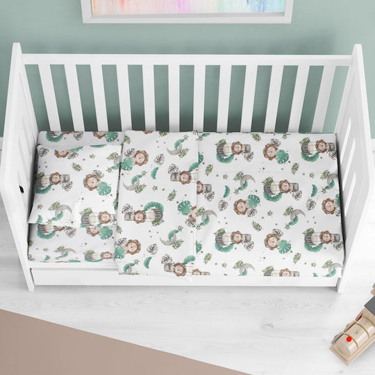 Dimcol Βρεφική Παπλωματοθήκη Bebe Green 120x160εκ.