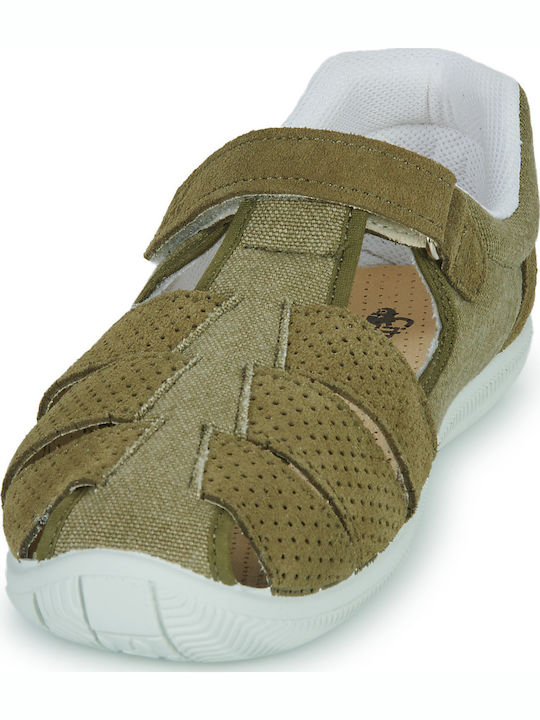 Citrouille Et Compagnie Kindersandalen Grün mit Bügel- und Schleifenverschluss