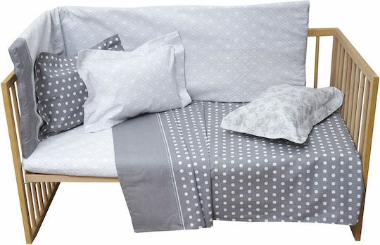 Anna Riska Βρεφική Παπλωματοθήκη Mix & Match 26 Γκρι 120x165εκ.