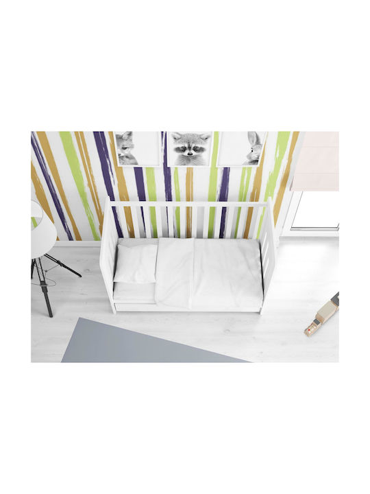 Dimcol Βρεφική Παπλωματοθήκη Solid 491 White 120x160εκ.
