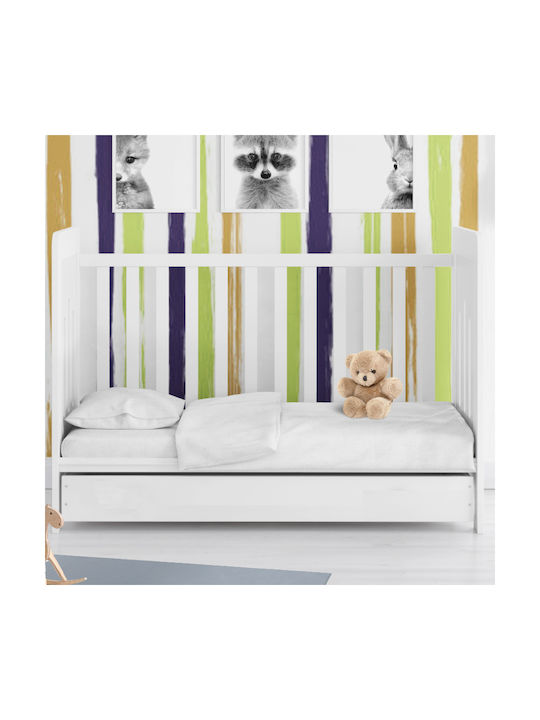 Dimcol Βρεφική Παπλωματοθήκη Solid 491 White 120x160εκ.