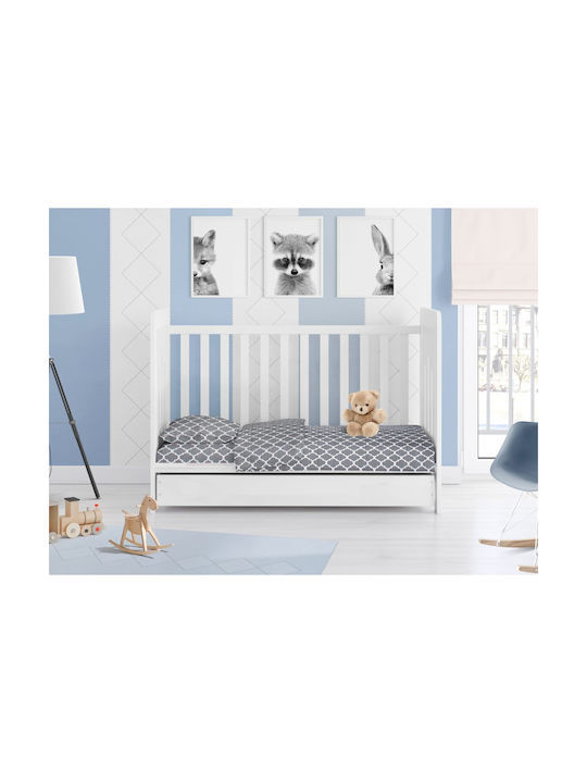 Dimcol Baby Bettbezug Windows 135 Grey 120x160cm.