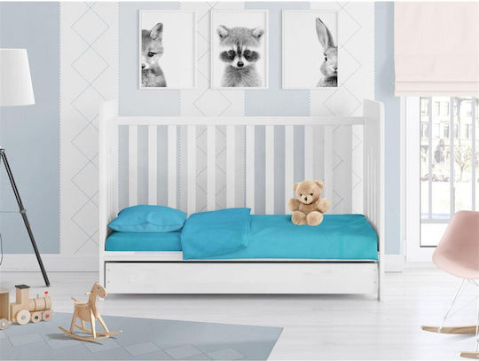 Dimcol Baby Duvet Cover Solid 493 Turquoise 120x160cm