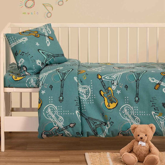 Melinen Baby Bettbezug Petrol 110x160cm.