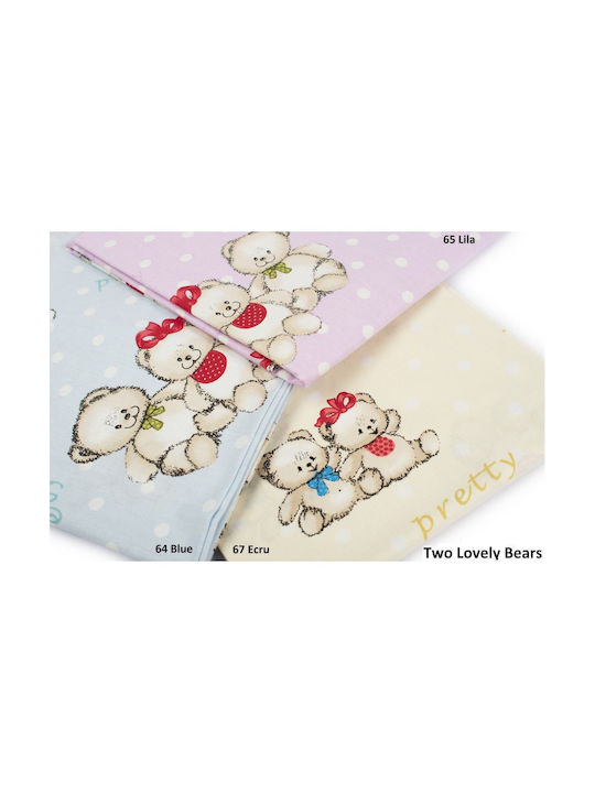Dimcol Бебешка Долна Калъфка Two Lovely Bears 64 Синьо 120x160см.