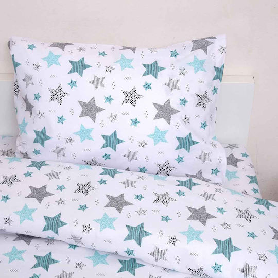 Viopros Set Baby Duvet Cover with Pillowcase Seirios White 120x160cm