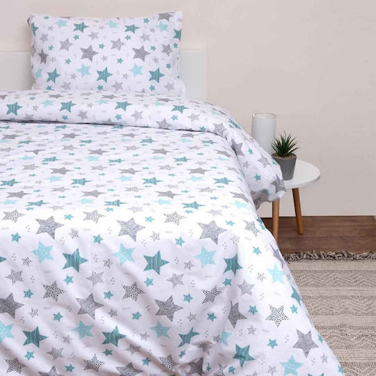Viopros Set Baby Duvet Cover with Pillowcase Seirios White 120x160cm