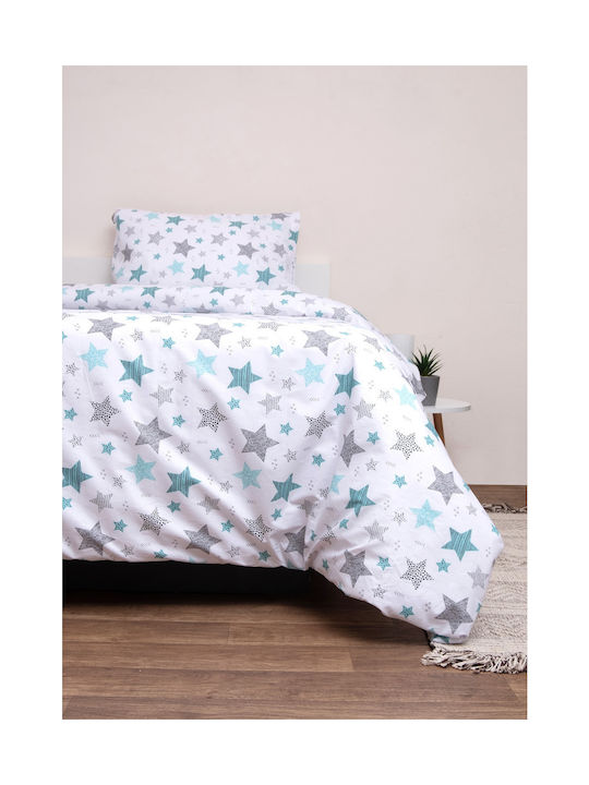 Viopros Set Baby Duvet Cover with Pillowcase Seirios White 120x160cm